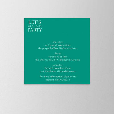 Affixed Weekend Card