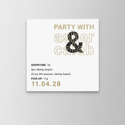 Golden Ticket Party Card